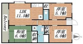 サザンコート(3LDK/1階)の間取り写真