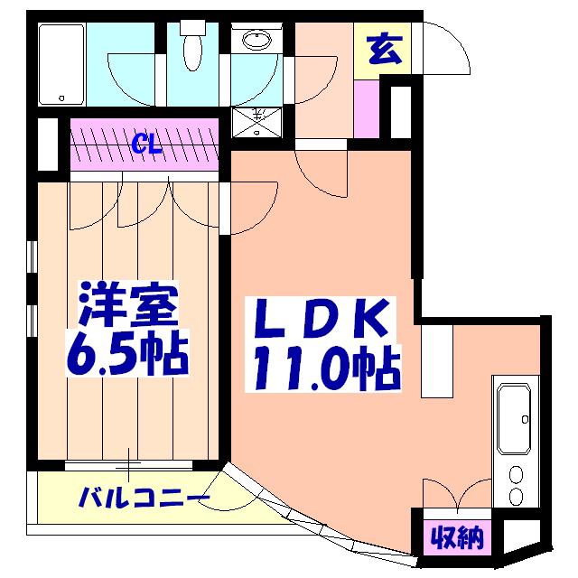 エスプリ・デュ・ミュール(1LDK/3階)の間取り写真
