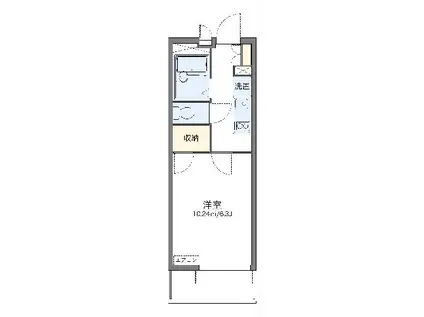レオパレス植田南(1K/1階)の間取り写真