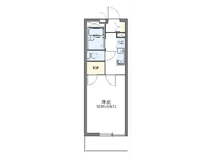 レオパレスアイリス今本町通(1K/1階)の間取り写真