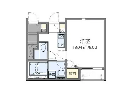 クレイノショコラーデ(1K/1階)の間取り写真