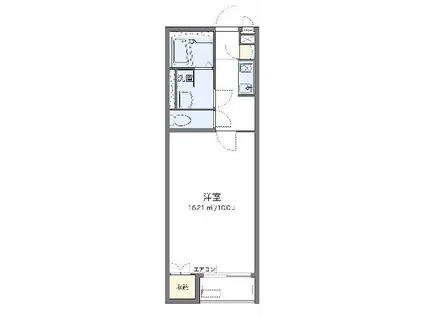 ミランダ三本木(1K/2階)の間取り写真