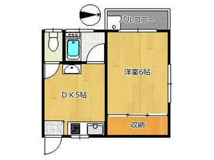 ヴィラ松井(1K/2階)の間取り写真
