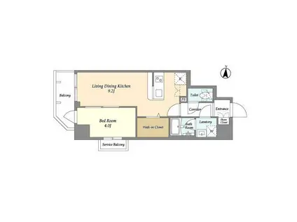 グランエール森下ウエスト(1LDK/7階)の間取り写真