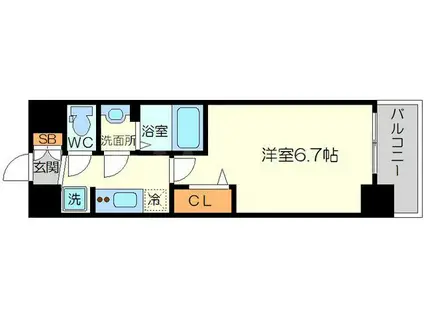 プレサンス塚本ミッドマーク(1K/5階)の間取り写真