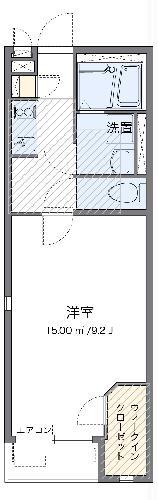 ミランダプレジュールⅡ(1K/1階)の間取り写真
