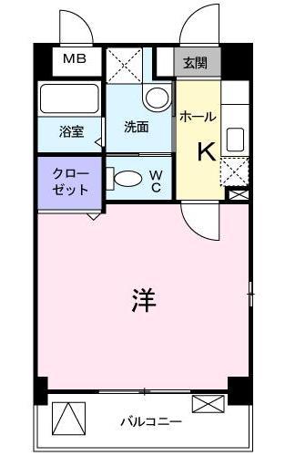 ソフィア(1K/4階)の間取り写真