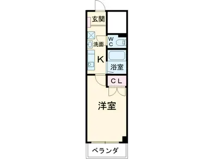 アイレック西ノ割(1K/2階)の間取り写真