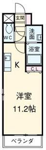 CASA RAFFINE DUEX(ワンルーム/6階)の間取り写真