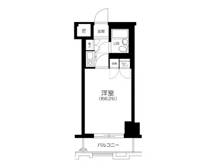 ナイスアーバンスピリッツ鶴見市場Ⅱ芦澤ビル(1K/3階)の間取り写真