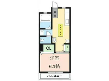 ミルテ宮ハイツTAKEHASHI(1DK/2階)の間取り写真