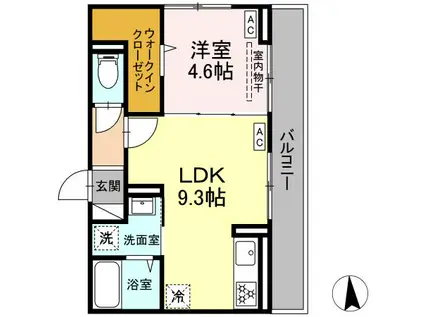 D PAINA 桜ヶ丘(1LDK/3階)の間取り写真