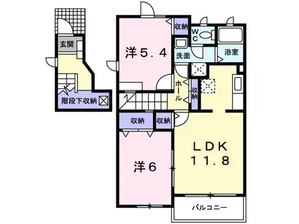 オレンジ・ガーデン(2LDK/2階)の間取り写真