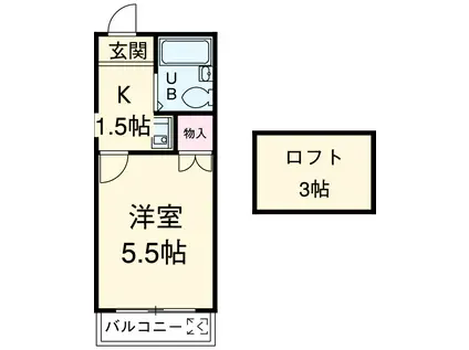 レオパレス三軒茶屋(1K/1階)の間取り写真