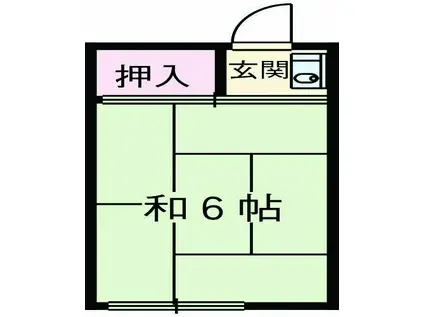 みなもと荘(ワンルーム/2階)の間取り写真