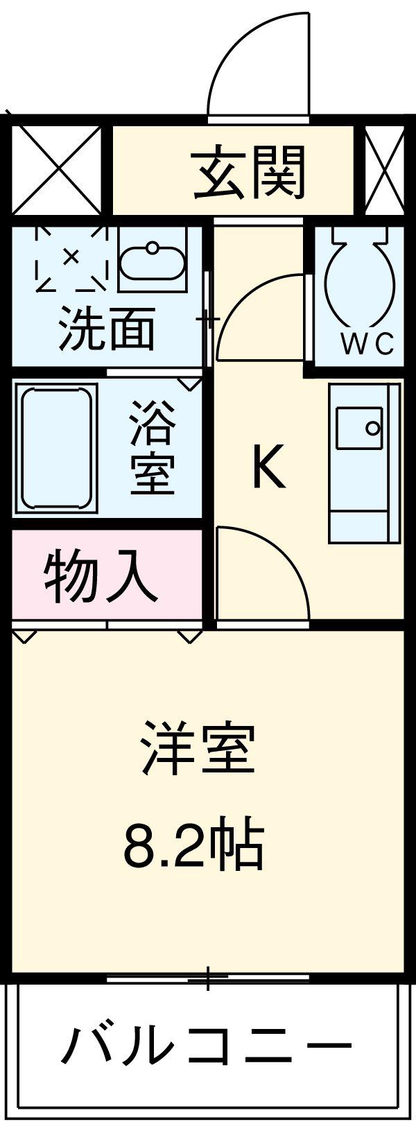 ジュネス御堂坂A(1K/1階)の間取り写真
