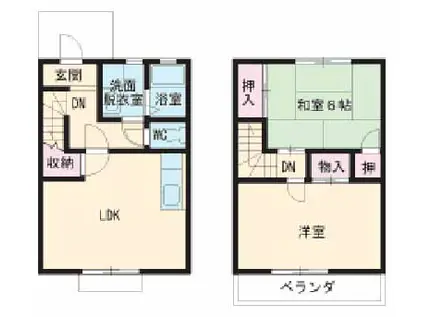 レガーロカンパーニャ(2LDK/1階)の間取り写真