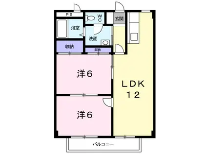 セピア高津(2LDK/2階)の間取り写真