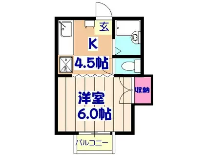 ドルミレポ(1K/2階)の間取り写真