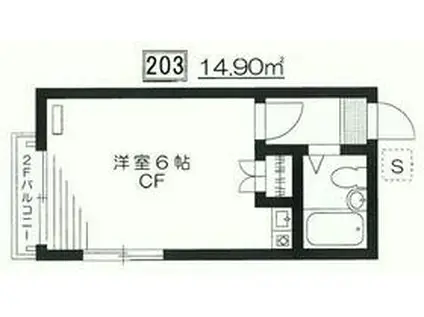フィガロ館(ワンルーム/2階)の間取り写真