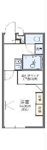 レオパレスコンフォートFUJI(1K/1階)の間取り写真