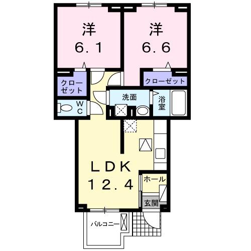 ボヌール伊奈 鄕蔵館(2LDK/1階)の間取り写真