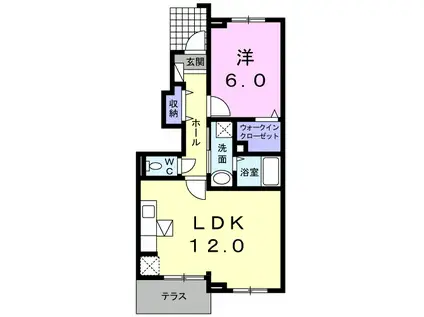 ライグッド Ⅰ(1LDK/1階)の間取り写真