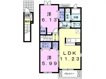 ベル アンジュ(2LDK/2階)の間取り写真