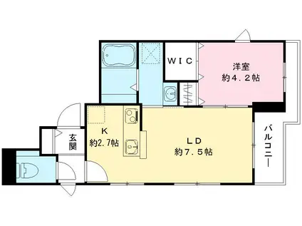 パセオ ヴィラ(1LDK/3階)の間取り写真