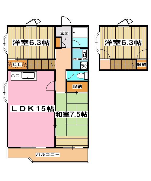 ボーマノワ(3LDK)の間取り写真