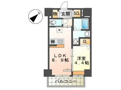 セラヴィ箱崎(1LDK/5階)の間取り写真