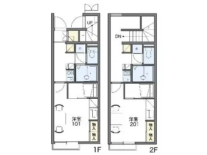 レオパレスコンフォートウィット(1K/1階)の間取り写真