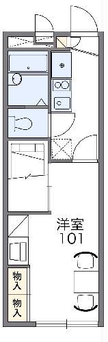 レオパレス国府(1K/1階)の間取り写真