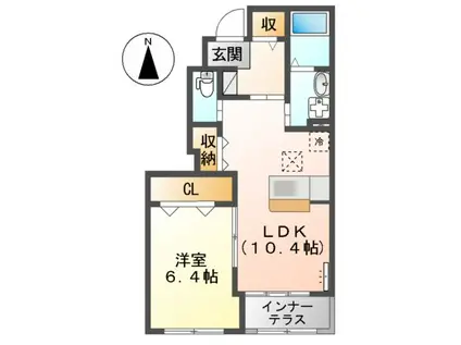 メゾン・リヴィエールⅡ(1LDK/1階)の間取り写真