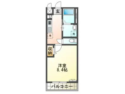 プレシャスワン翔(1K/2階)の間取り写真