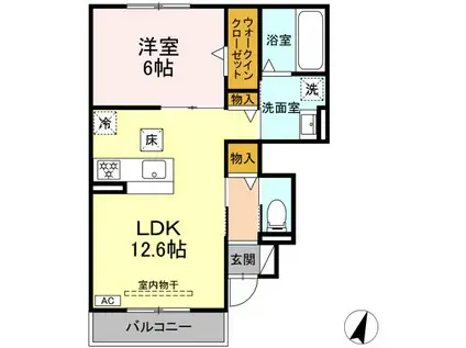 シャトーアサヒⅦ(1LDK/1階)の間取り写真