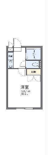 レオパレスラークスパー玉村(1K/1階)の間取り写真