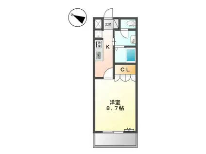 エスペランサ(1K/1階)の間取り写真