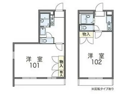 ハレクラニⅡ(1K/3階)の間取り写真