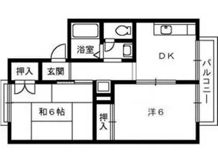 セジュール池内1(2DK/2階)の間取り写真