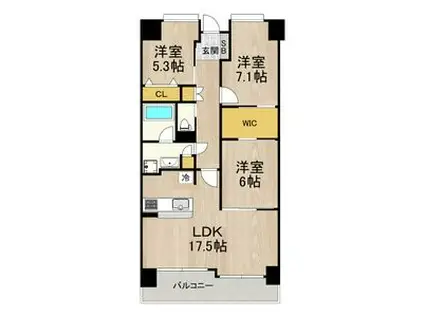 フロンティアタワー難波イースト(3LDK/11階)の間取り写真