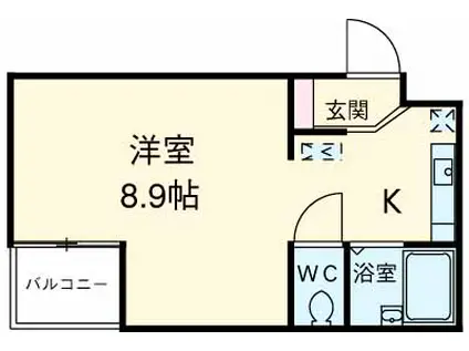 ラコルタ(1K/3階)の間取り写真