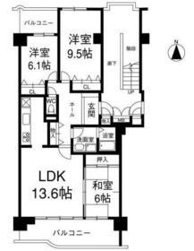 阪急池田伏尾台セラージュ(3LDK/7階)の間取り写真