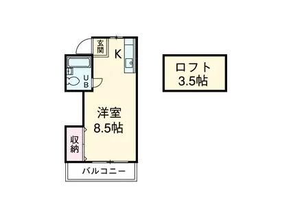 メゾンKMI(ワンルーム/2階)の間取り写真