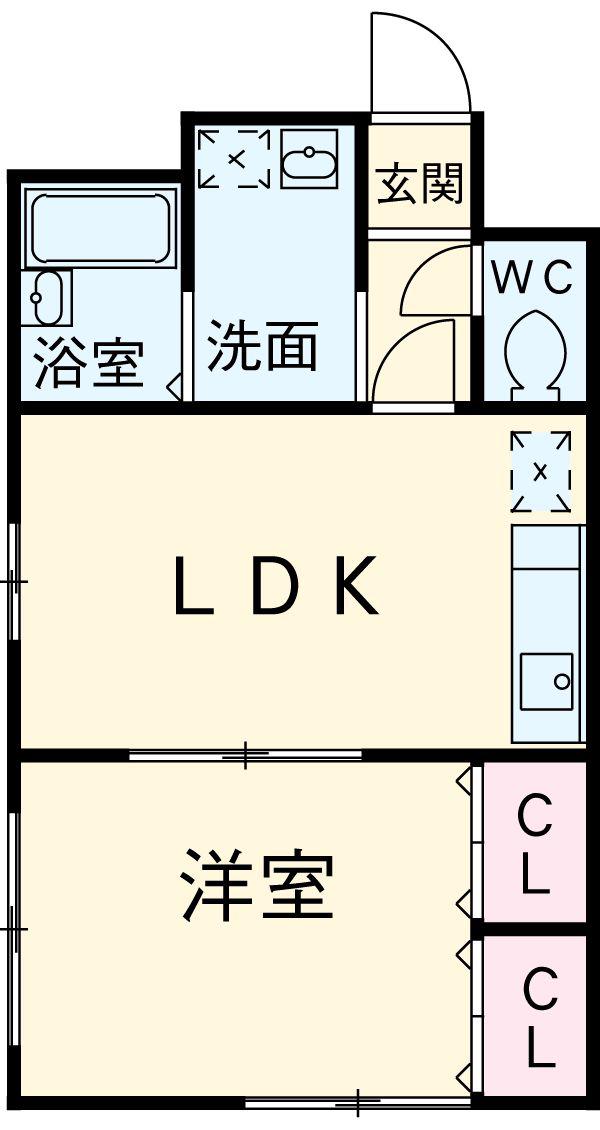 アビテナポール(1LDK/1階)の間取り写真