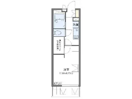 レオパレスガーデンハウス W(1K/2階)の間取り写真