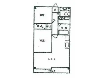 ヒルズ小山台Ⅲ(2LDK/3階)の間取り写真