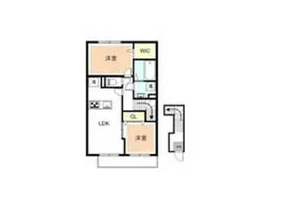 コーポみらい平(2LDK/2階)の間取り写真