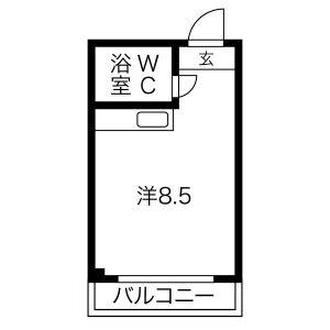 ビスタ緑地II(ワンルーム/3階)の間取り写真