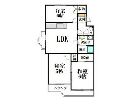 ファミールTOSHI(3LDK/2階)の間取り写真